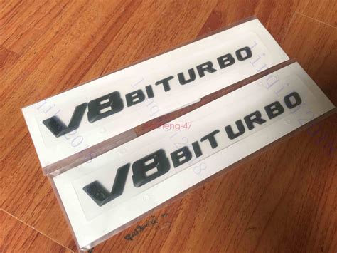 Abs Matte Black V Biturbo Side Fender Logo Nameplate Emblem Amg