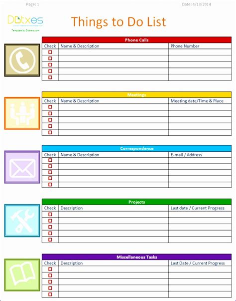 5 Excel Template to Do List - Excel Templates