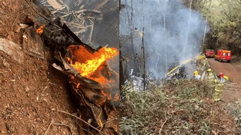 Helicóptero que matou seis tripulantes bateu em paredão antes de cair