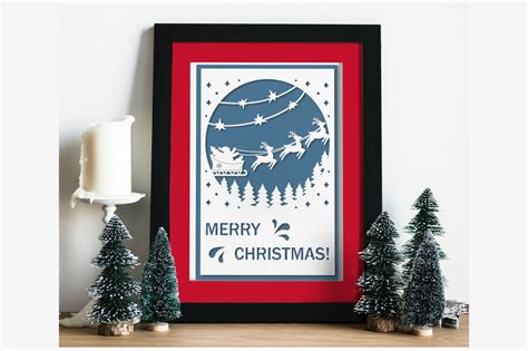 Bundle Of Papercut Christmas Cards Svg Holiday Template By