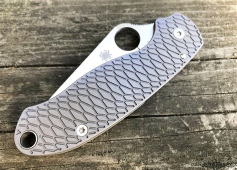 Titanium Hexi Scales For Spyderco Para 3 Rockscale Design