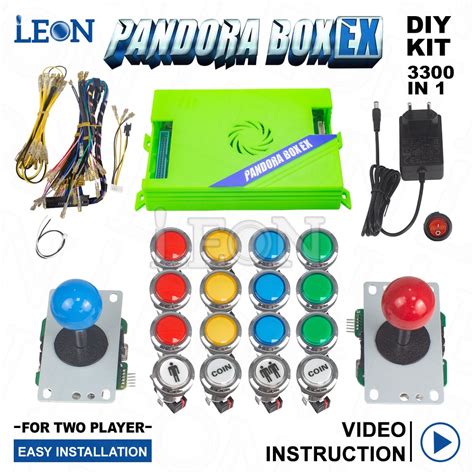 Kit De Jeu D Arcade FHD 1080P 20 Pi Ces Pandora Box EX 8 Voies Sanwa