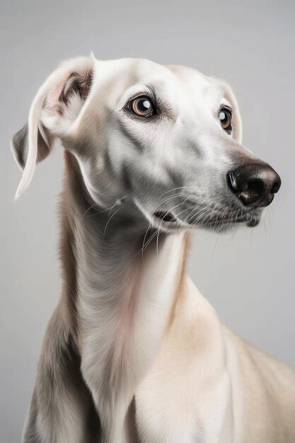 Premium AI Image | persian greyhound on gray background