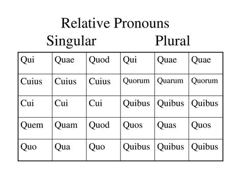 Relative Pronoun Latin