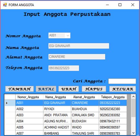 Contoh Program Vb Perpustakaan Materisekolah Github Io