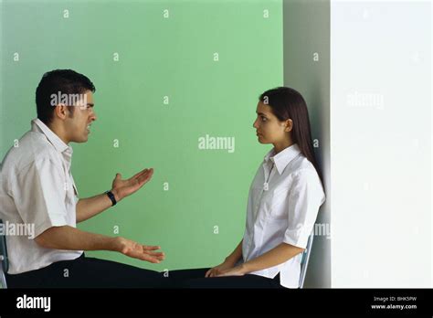 Man Arguing With Teenage Girl Stock Photo Alamy