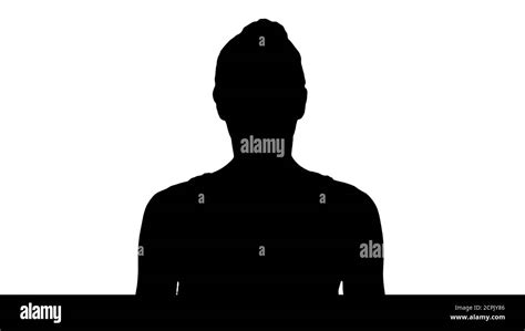 Silhouette Young Woman Doing Breathing Exercise Stock Photo Alamy