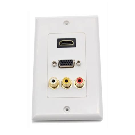 Faceplate Placa Wallplate Hdmi Vga 3 Rca Av Hembra Impormel