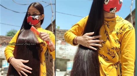 How To Brush Super Long Hair Super Long Hair Indian Rapunzel Floor Touching Thick And Dense