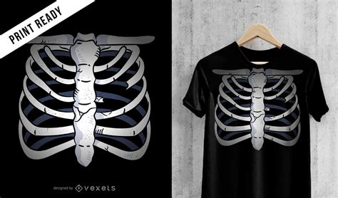 Chest Skeleton T Shirt Design Vector Download