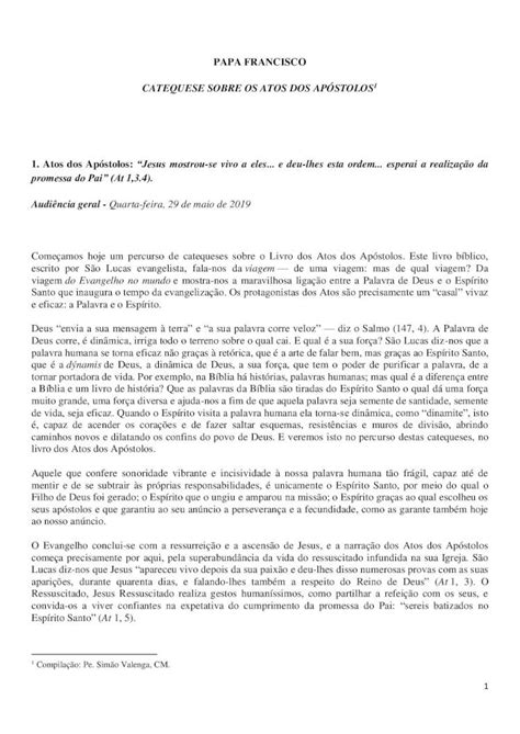 Pdf Catequese Sobre Os Atos Dos Ap Stolos Perpetuosocorroaraucaria