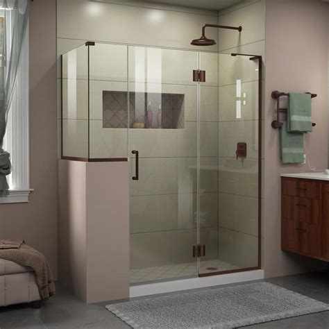 DreamLine Unidoor X 60 In To 60 In W Frameless Oil Rubbed Bronze Hinged