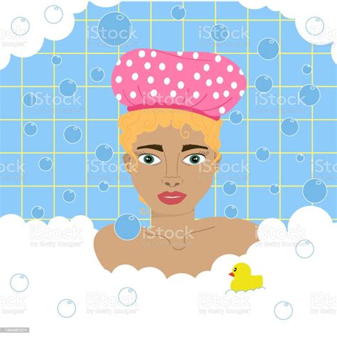 Girl In The Bath Stock Illustration Download Image Now Bathtub Beauty Blue Istock