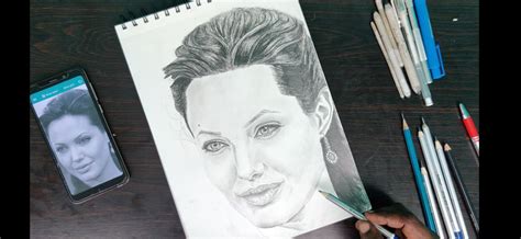 Angelina Jolie Pencil Drawing Pencil Drawings Drawings Beginner Art