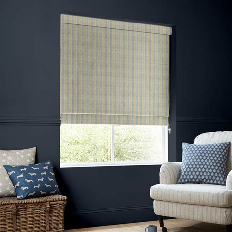 Emily Bond George Stripe Indigo Roman Blind