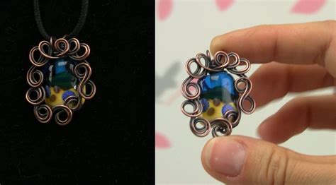 Swirly Twirly Lampwork Bead Pendant Wire Wrap Tutorial Begginer Lampwork Bead Pendant Copper