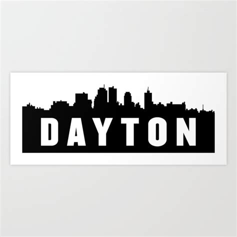 Dayton, Ohio City Skyline Silhouette Art Print by Ashley Lynn Cooper ...