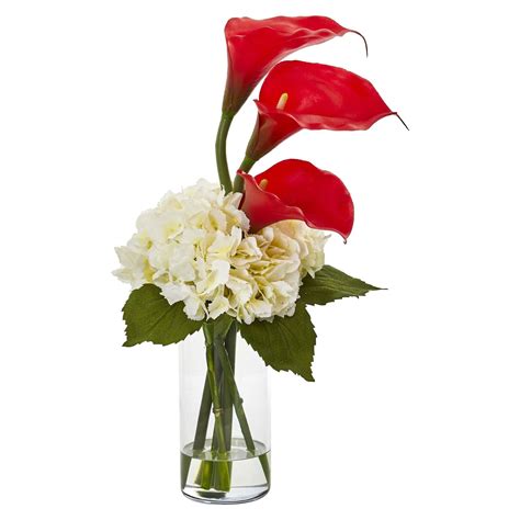 Calla Lily And Hydrangea Artificial Arrangement 1607 Nearly Natural