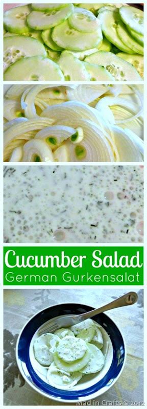 German Cucumber Salad -- Gurkensalat Mad in Crafts