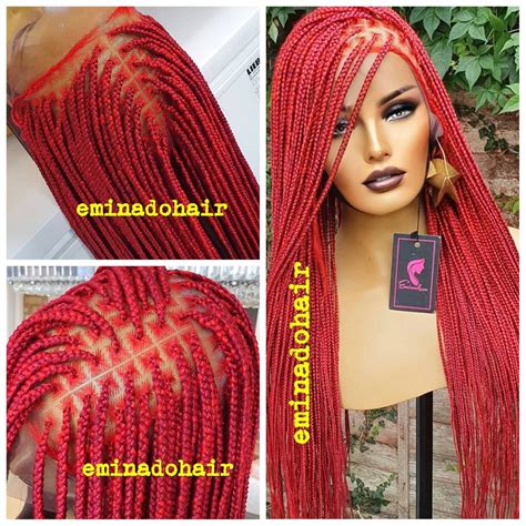 Ready To Ship Knotless Braid Wig For Black Women T For Women Full Lace Front Wig Cornrow Wigs