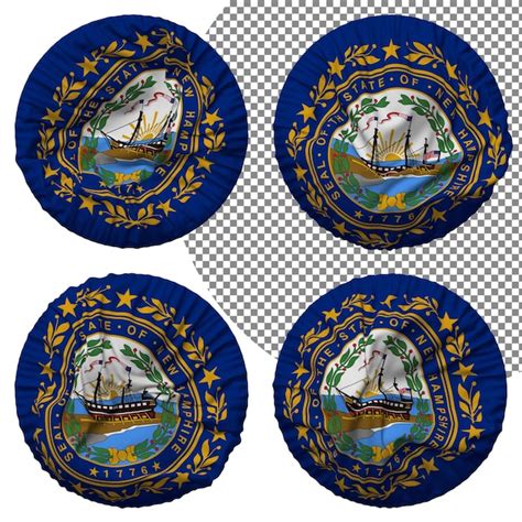 Premium Psd State Of New Hampshire Flag Round Shape Isolated