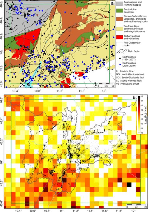 A Geological Map With Epicentral Distribution Of Tectonic Earthquakes