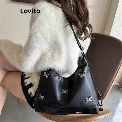 Lovito Casual Bolsa Feminina Pequena De Ombro De Borboleta Lna