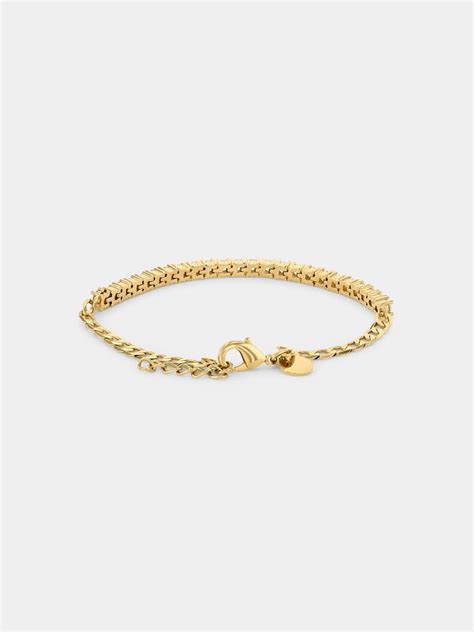 18ct Yellow Gold Plated Cubic Zirconia Tennis Bracelet