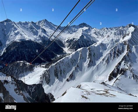 Skiing Area Silvretta Ski Arena Samnaun Ischgl Hi Res Stock Photography