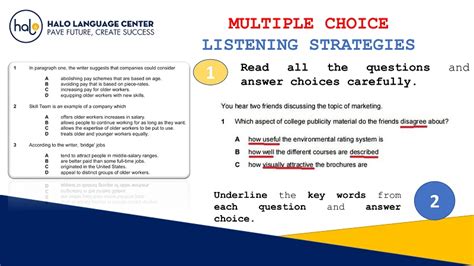 Ielts Listening Multiple Choice Halo Language Center