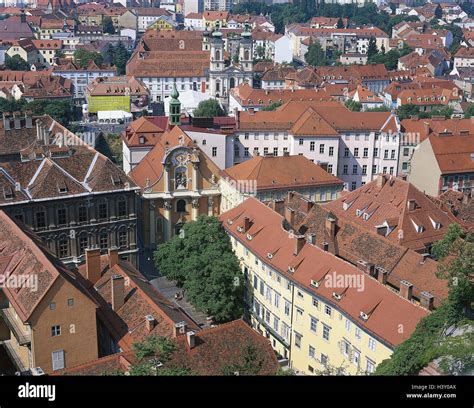 Austria Estiria Graz Ciudad Vista Iglesia Europa Ciudad Casas