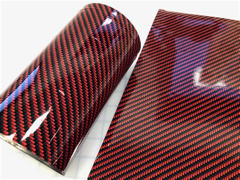 Carbon Fiber Deep Red Black Powersportswraps