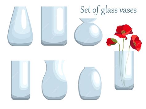 Premium Vector Set Of Different Glass Vases Pots And Flower Vases Of
