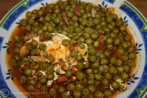 Ervilhas Ovos Escalfados Mais Receitas Cozinhar é fácil