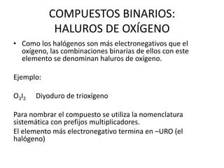 Compuestos Binarios Con Ox Geno Ppt