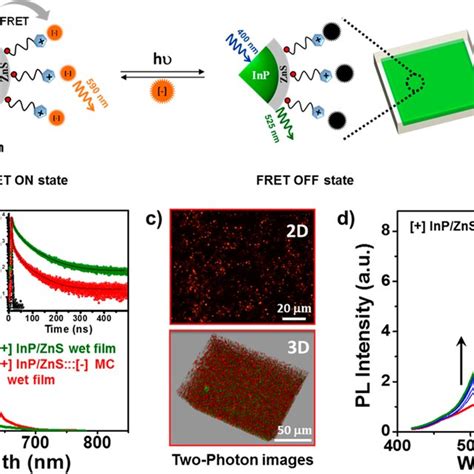 Photoregulation Of Fret In The Qd Dye Agarose Film A Schematic