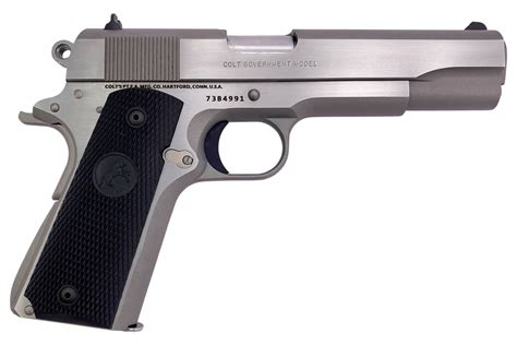 Colt 1911 Government 45 Acp Full Size Pistol With Brushed Stainless Finish Sportsmans Outdoor