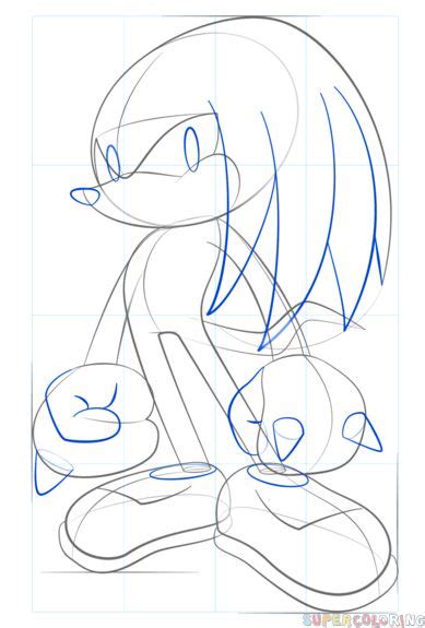 How To Draw Knuckles The Echidna Step By Step Drawing Tutorials