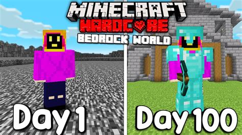 I Survived Days Of Hardcore Minecraft In A Bedrock Only World