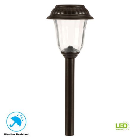 Hampton Bay Solar Charcoal Brown Integrated Led Landscape Path Light Set 10 Pack Ms14mc N2 Cb