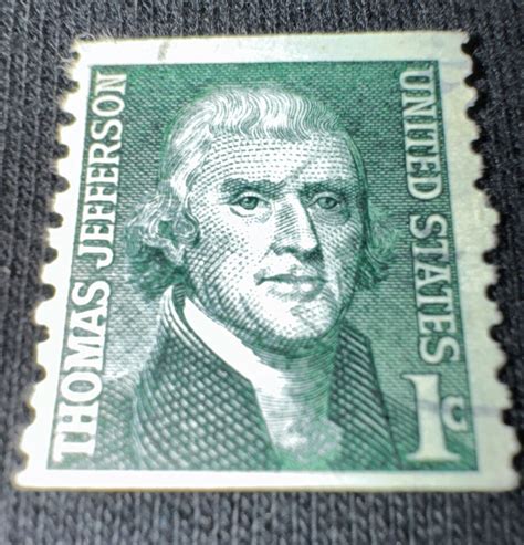 Us Cent Thomas Jefferson Stamp Green Used Rare Vintage Ebay