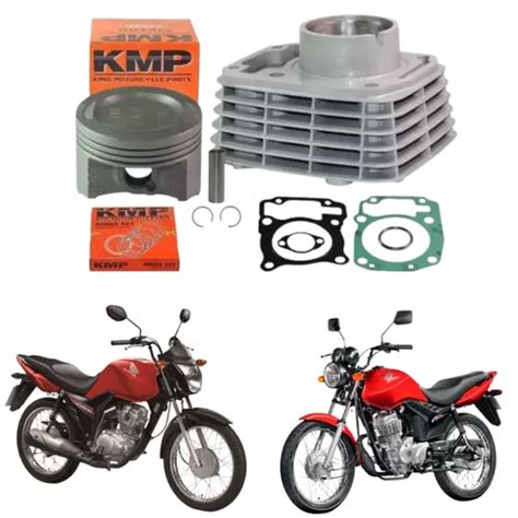 Kit Cilindro Pistao Motor Cg Fan Original Kmp Frete Gr Tis