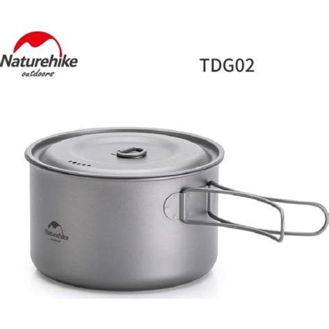 Туристический Титановый Котелок Naturehike TDG02 на 1300 Мл. Каструля ...