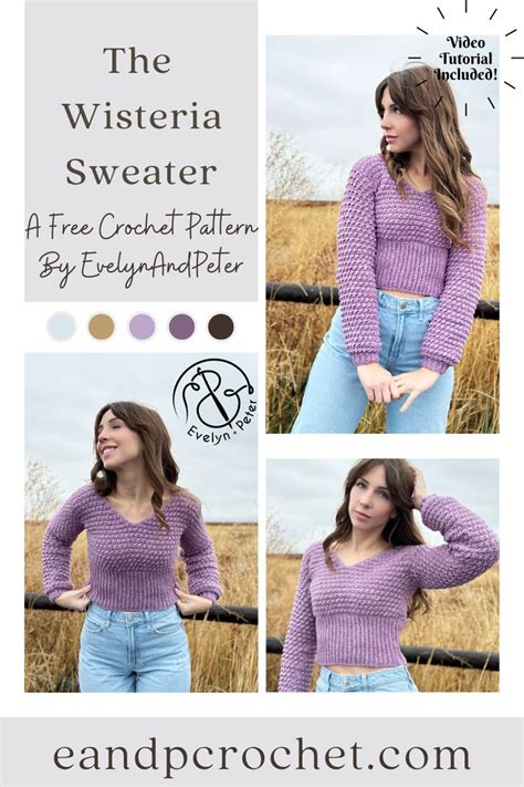 The Wisteria Sweater Crochet Pattern Evelyn And Peter Crochet In