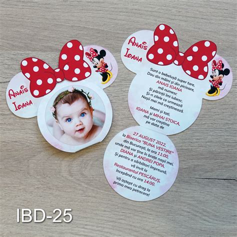 Invitatii Botez Minnie Mouse Decupate Ibd Invitatii Botez