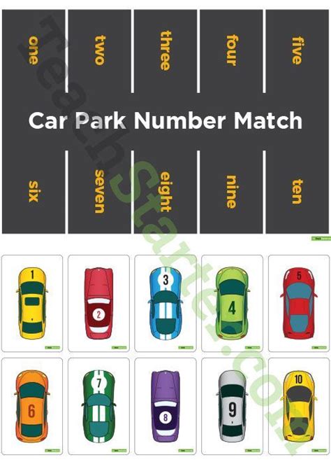 Teaching Resource A Car Park Themed Number Matching Activity To Use In The Classroom When