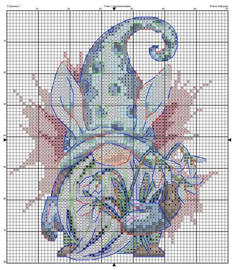 Spring Gnome Free Cross Stitch Pattern Design Fantasy