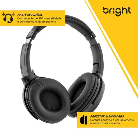 Headphone Bluetooth Bass preto HP558 Bright CX 1 UN Informática