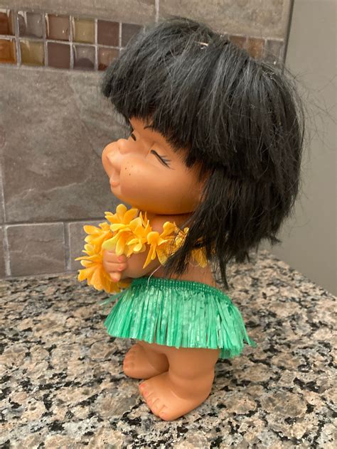 Vintage Hawaiian Hula Girl Doll Andvintage Handcrafted Doll By Etsy