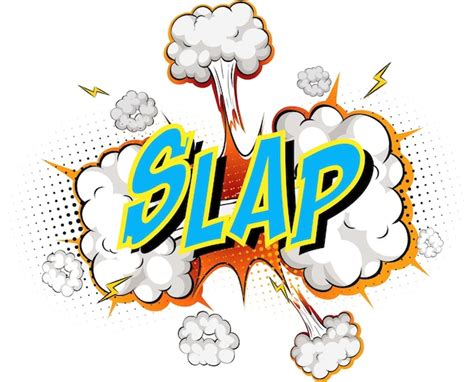 Free Vector Word Slap On Comic Cloud Explosion Background